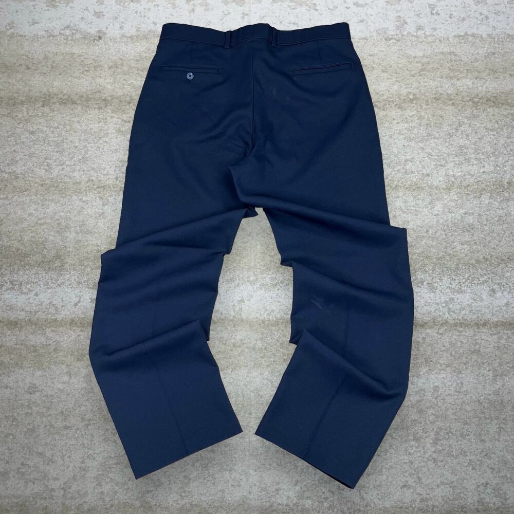Vintage 90s Levis Dress Pants 34x30 Baggy Wide Leg Fit Navy Blue Flat Front